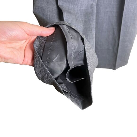 NWT Talbots 100% Wool High Waist Dress Pants | Grey Lined Classic Trousers - Picture 7 of 10